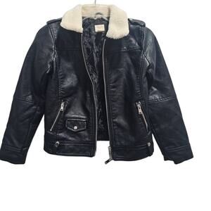Girl's Forever 21 Faux Leather Jacket SIZE 11/12 New Black